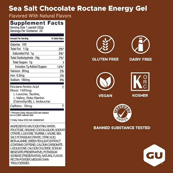 Gu Roctane Energy Gel Sea Salt Chocolate 32g