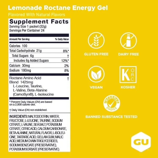 Gu Roctane Lemonade Energy Gel 32g