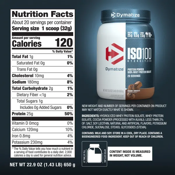 Dymatize  Iso 100% Hydro  Gourmet Choc 650g