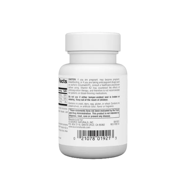 Source Naturals Vitamin K2+D3 120mcg 30t