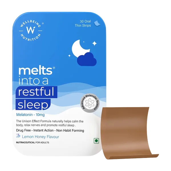 Wellbeing Nutrition Melts Into Restful Sleep Lemon Honey  30s #Wbnmniron