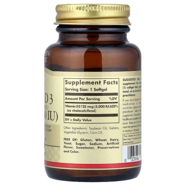 Solgar Vitamin D 3 125 Mcg(5000 Iu) 100s