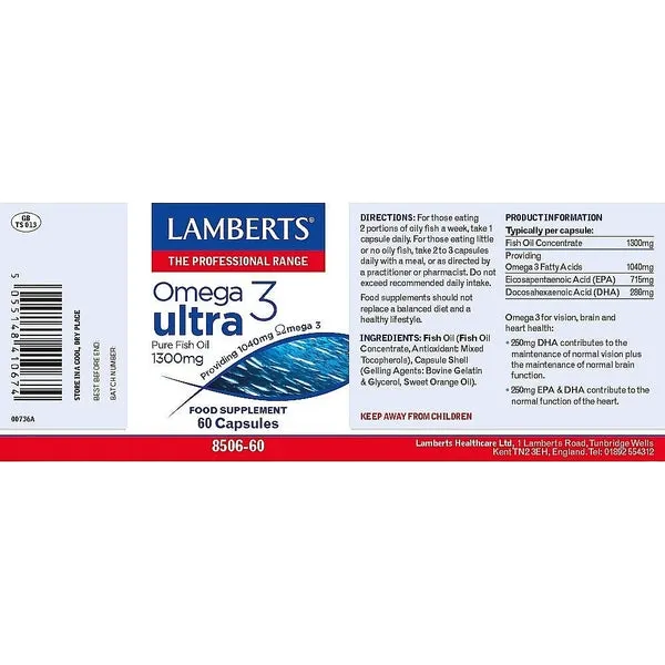 Lamberts Omega 3 Ultra 1300mg 60caps