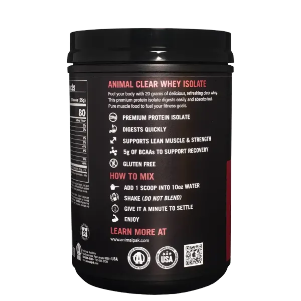 Un Animal Clear Whey Isolate W/Melon Limeade Prot. Pwdr 500g