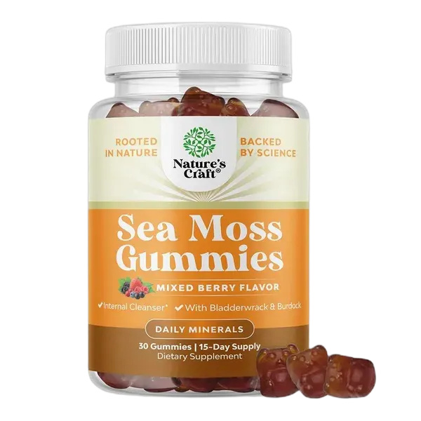 Nature’S Craft Sea Moss Mixed Berry Flavor Gummies 30’S