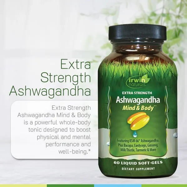 Irwin Naturals Extra Strength Ashwagandha Mind & Body 60ct #In059449