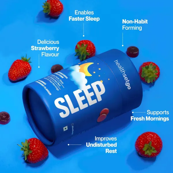 Health Set Go Sleep Ashwagandha & Melatonin Strawberry Gummies 30’s