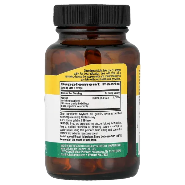 Country Life Natural Vit E-Complex 268mg (400 I.U) 90’s