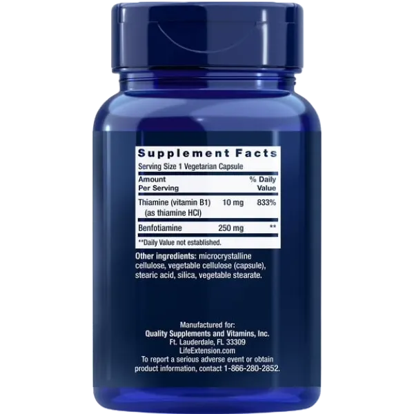 Life Extension Mega Benfotiamine 250mg 120s