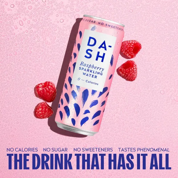 Dash Water Can Sparkling Raspberries 0-Calories No Sugar 330ml