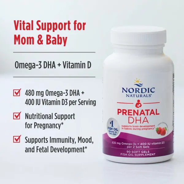 Nordic Naturals Prenatal Dha Strawberry 90s #Rus-01753
