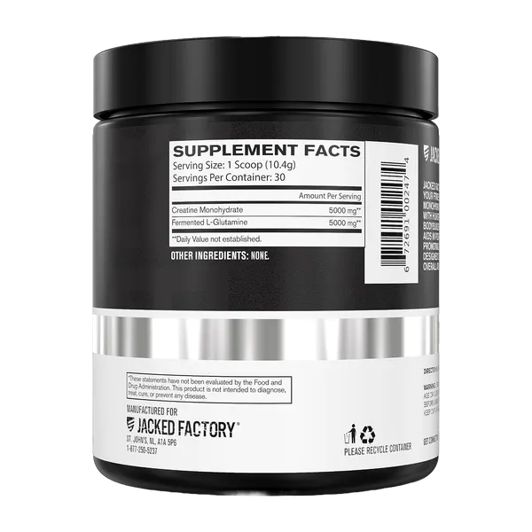 Jacked Factory Creatine + Glutamine Unflavored Pwdr 30svs/300g #Jf-274
