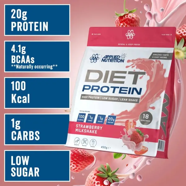 Applied Nutrition Gf Diet Whey Protein Strawberry Milkshake 18s 450g