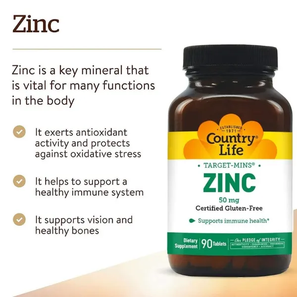 Country Life Zinc 50mg 90'S