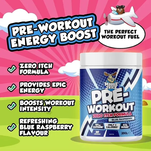 Muscle Moose Pre-Workout Blue R/Berry 280g