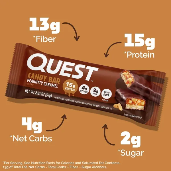 Quest Candy Peanutty Caramel Prot. Bar 57g #Qn109920