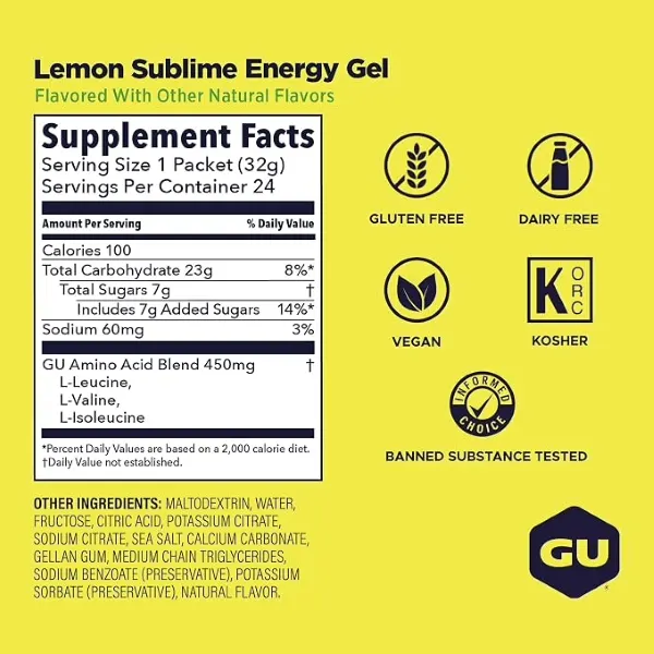Gu Lemon Sublime Energy Gel 32gm