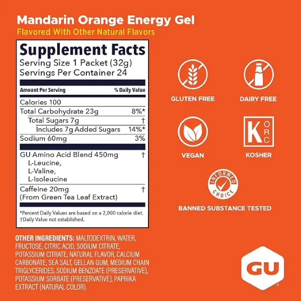 Gu Mandarin Orange Energy Gel 32g #Gu123043