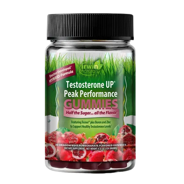 Irwin Naturals Testosterone Up Peak Performance D/Fruit Pomegranate Flavor Gummies 30’s
