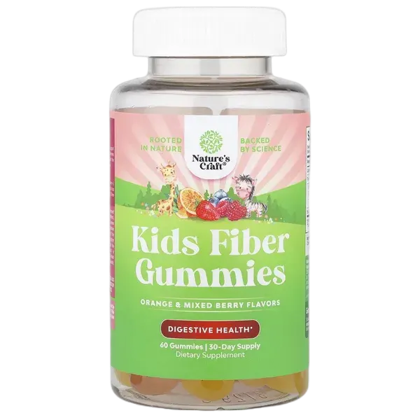 Nature’s Craft Kids Orange & Mixed Berry Fiber Gummies 60’s