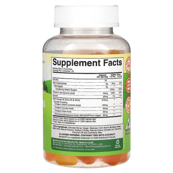 Nature’s Craft Kids Omega 3 & Dha Lemon & Orange Gummies 60’s