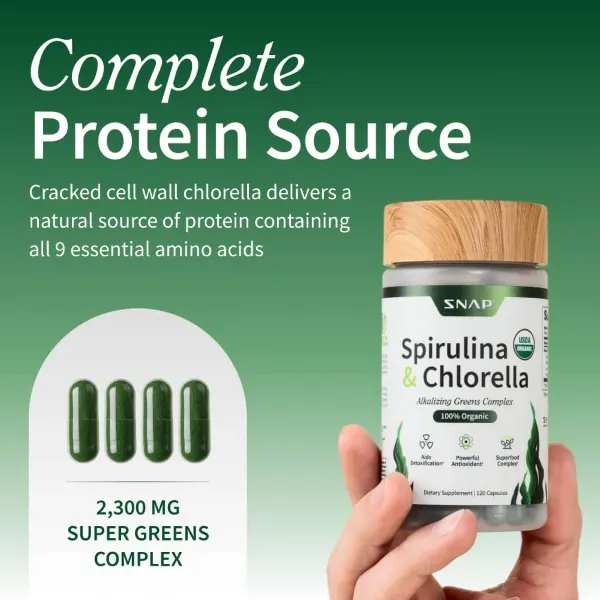 Snap Org Spirulina & Chlorella Caps 120's #Sssc