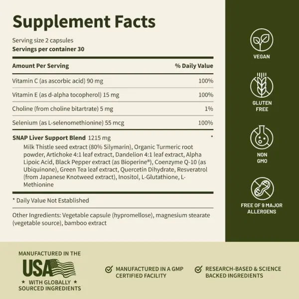 Snap Liver Health & Detox Caps 60's #Sslh60