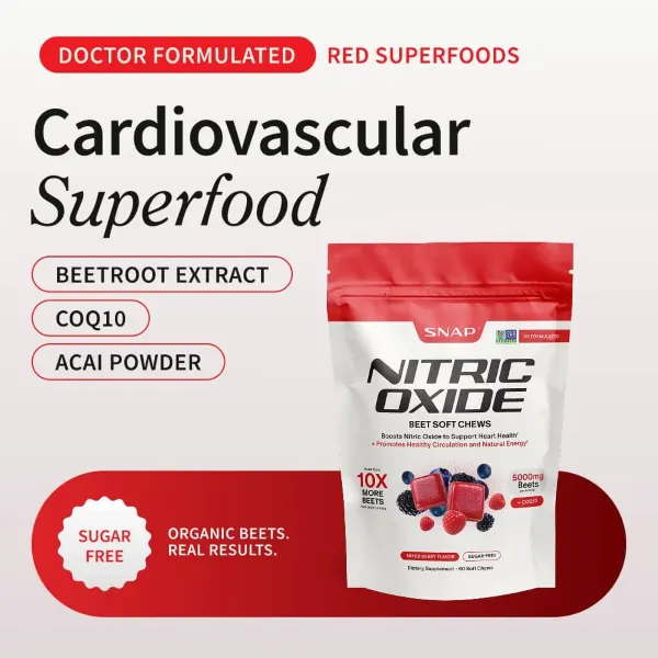 Snap Sf Nitric Oxide Beets Mixed Berry Soft Chews 60's #Ssnbmbsc60