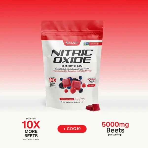 Snap Sf Nitric Oxide Beets Mixed Berry Soft Chews 60's #Ssnbmbsc60