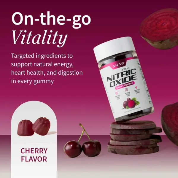 Snap Sf Nitric Oxide Cherry Gummies 60's #Ssnbcgsf60
