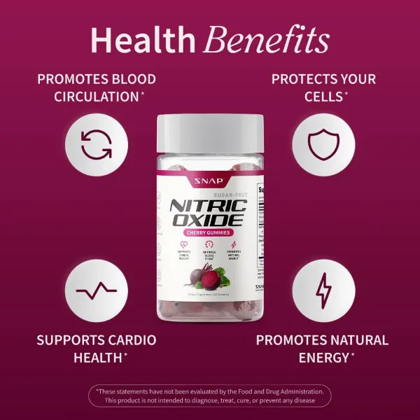 Snap Sf Nitric Oxide Cherry Gummies 60's #Ssnbcgsf60