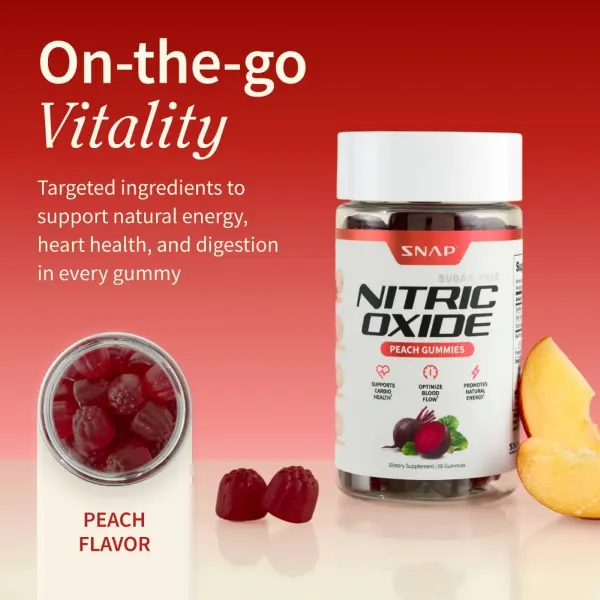 Snap Sf Nitric Oxide Peach Gummies 60's #Ssnbpgsf60
