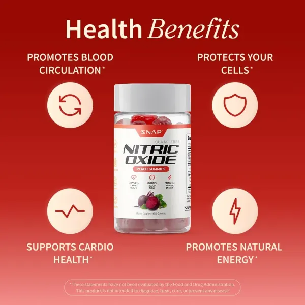 Snap Sf Nitric Oxide Peach Gummies 60's #Ssnbpgsf60