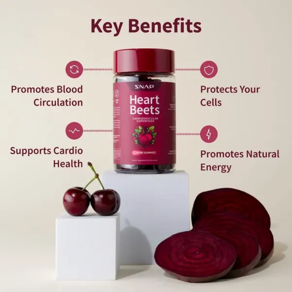 Snap Sf Heart Beets Cherry Gummies 60's #Sshbcg60