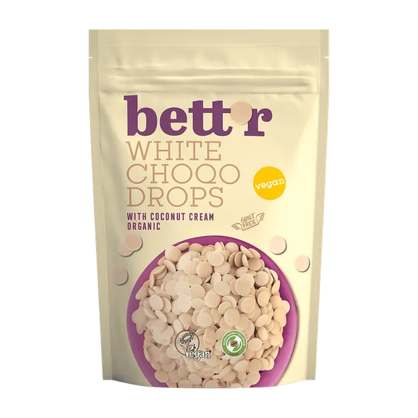 Bett'r Gf Org White Choqo Drops With Coconut Cream 200g #So11509