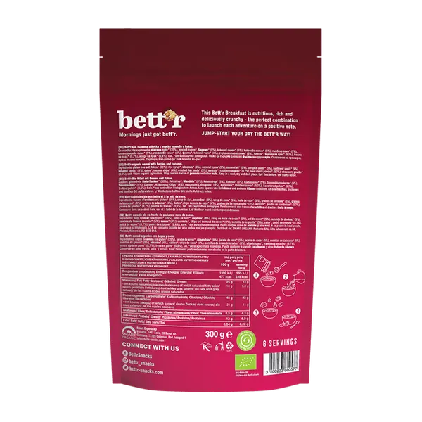 Bett'r Gf Org Berries & Coconut Granola 300g #So105