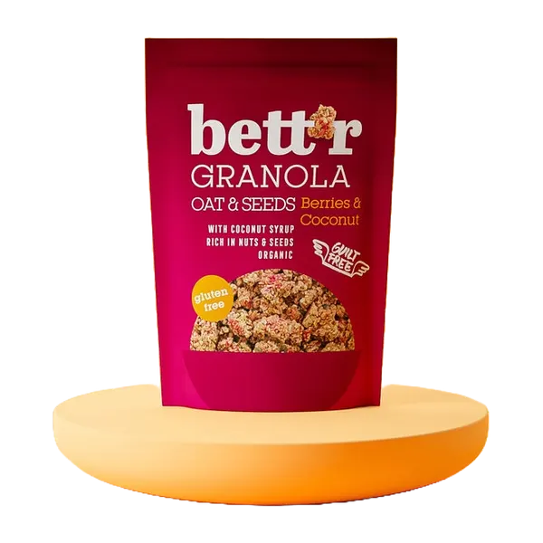 Bett'r Gf Org Berries & Coconut Granola 300g #So105